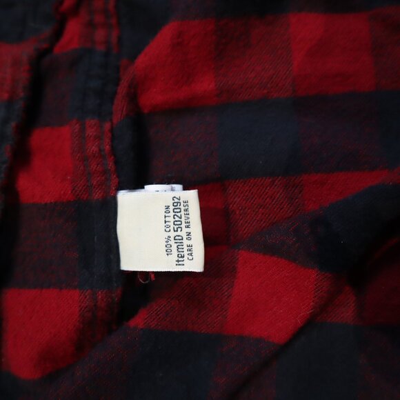 L.L.Bean Men’s Hooded Zip Flannel Jacket – Relaxed Fit – Red/Black Buffalo Check - Picture 9 of 10